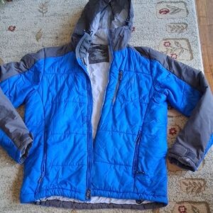 L.L. Bean Blue and Gray Puffer Jacket